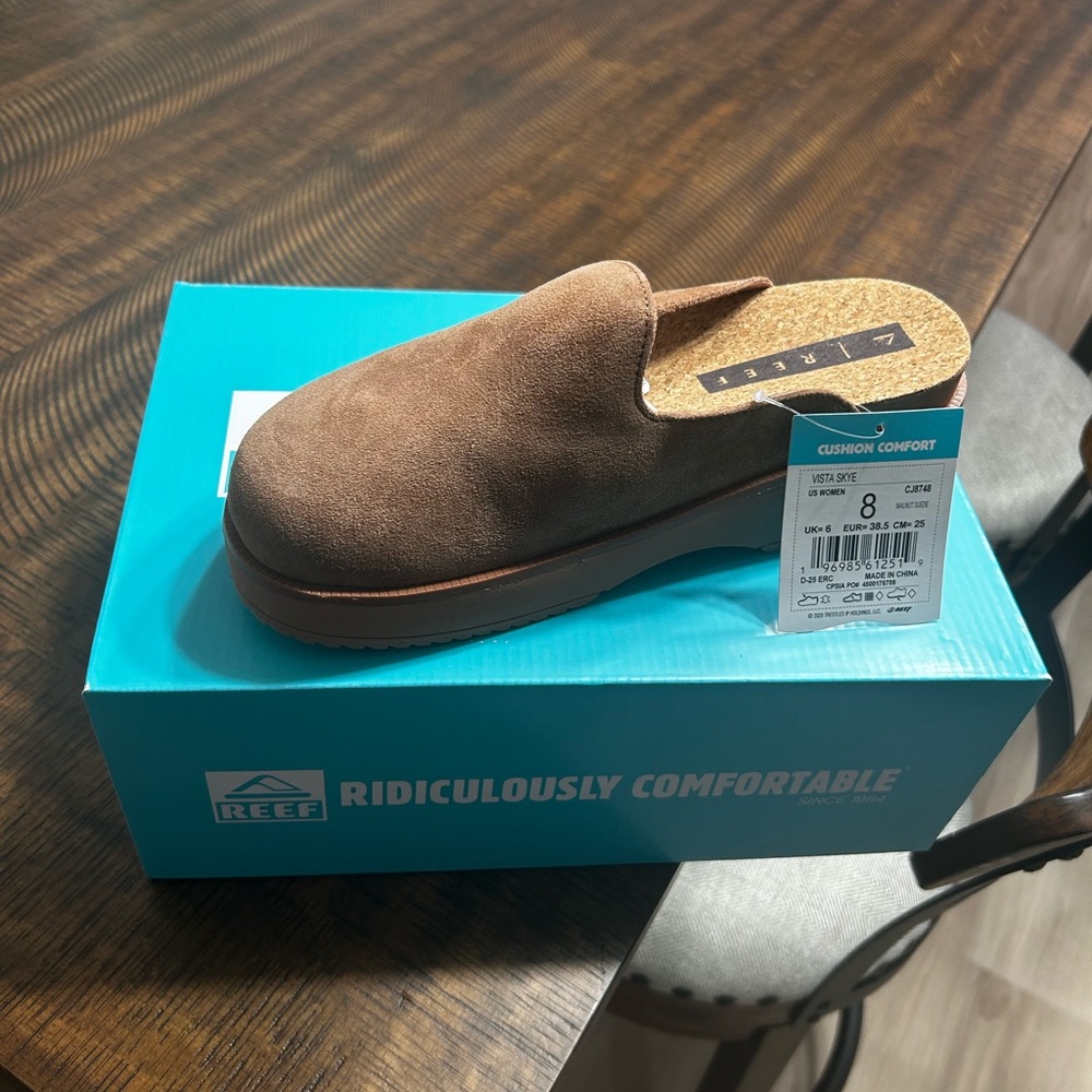 Reef Tan Suede Comfort Slip-Ons